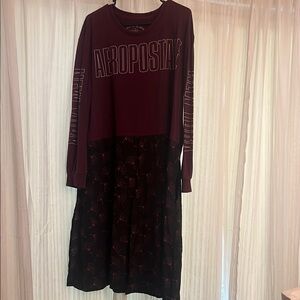 Aeropostale Black and Red Long Sleeve Dress